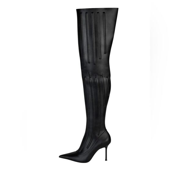 NWOT Jeffrey Campbell Jeepers OTK Black Boots – Sz 8 - Picture 1 of 9
